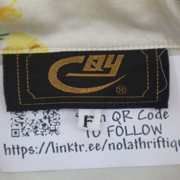 CQY Shirt Womens XL Multicolor Long Sleeve Collared Tropical Button Up - Picture 2 of 16